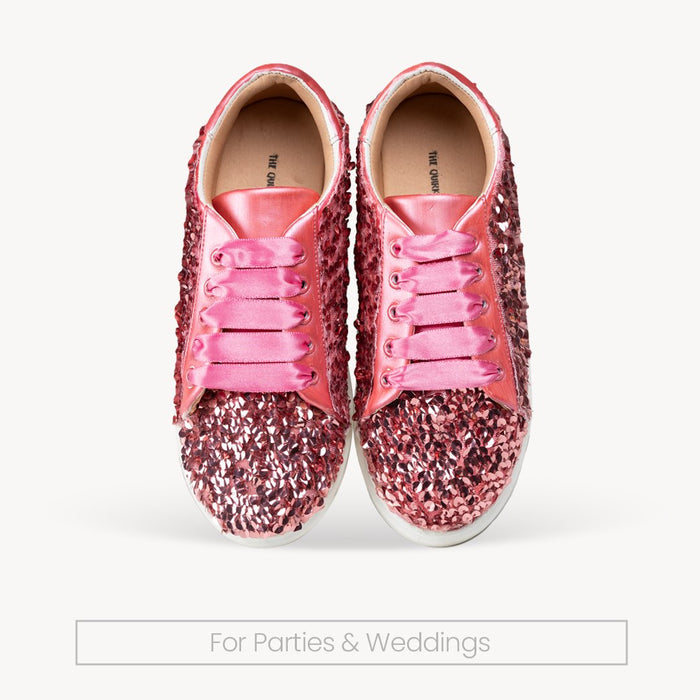 Rosette Crush Sequin Sneakers - The Quirky Naari