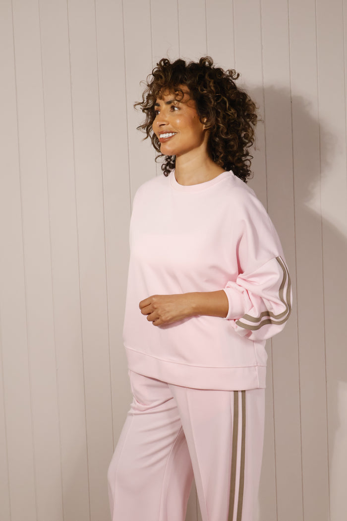 Sabina Stripe Leisure Suit Pink