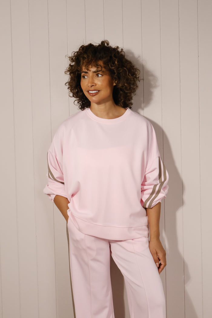 Sabina Stripe Leisure Suit Pink