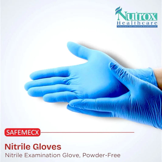 SAFEMECX, Exam Nitrile Glove, Blue, Size,3.2g; 100pcs/Box