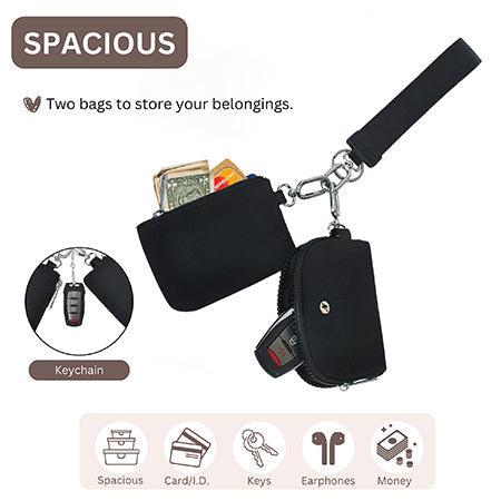 !SALE! Black NGIL Dual Pouch Wallet Wristlets