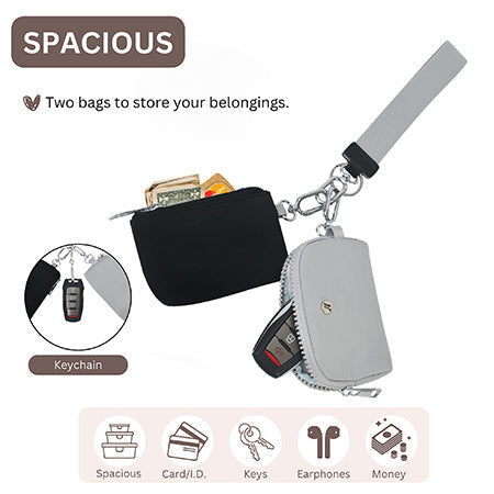!SALE! Black/Gray NGIL Dual Pouch Wallet Wristlets