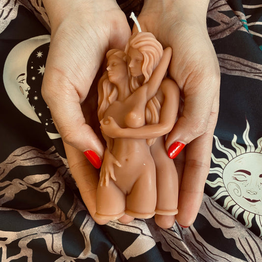 Same Sex Couple Women Gay Love Spell Shaped Candle