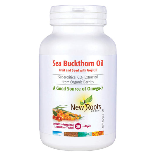 Bottle of New Roots Sea Buckthorn Oil (Softgels) 30 Softgels