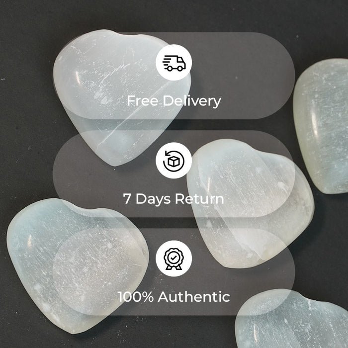 Selenite Big Heart Stone