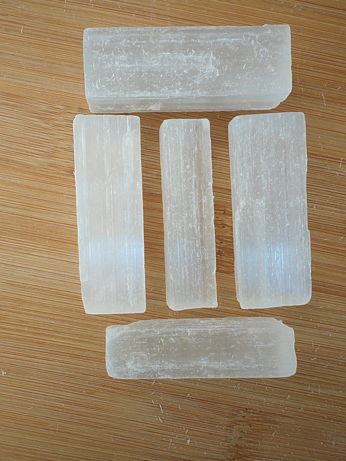 Selenite Wands for Cleansing, Healing, Meditation and Grid Sticks - 6cm