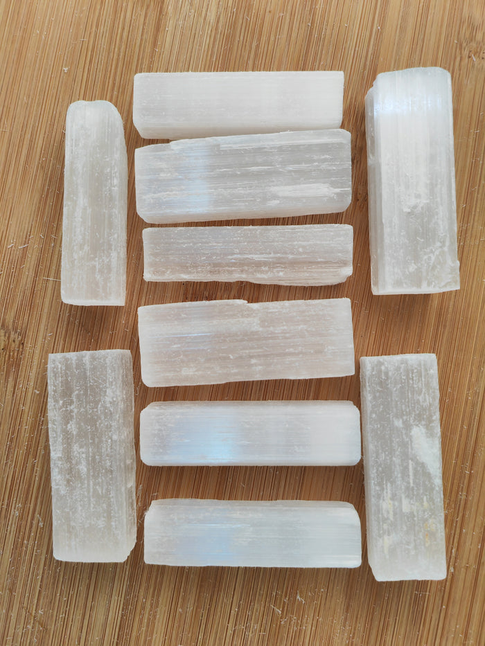 Selenite Wands for Cleansing, Healing, Meditation and Grid Sticks - 6cm