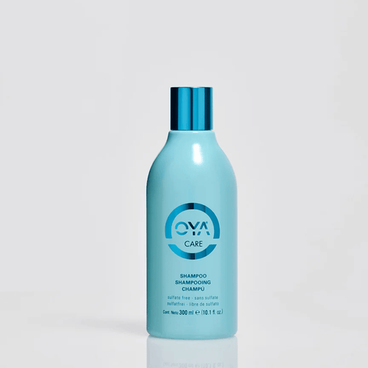 Blue bottle of Shampoo Sulfate-Free | OYA with a shiny cap, designed for gentle hair care and wellness.
