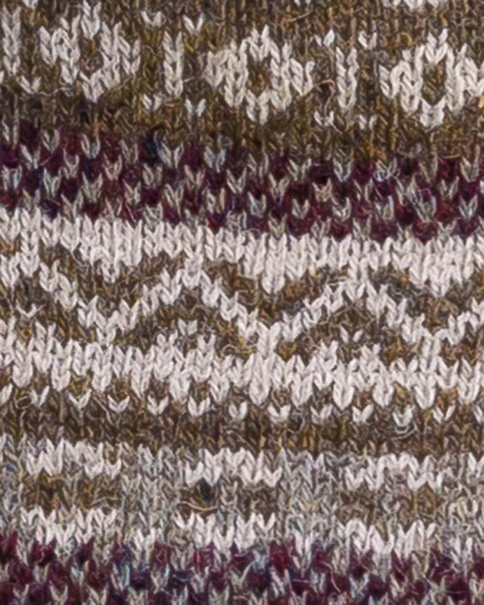 Shetland Wool Chestnut Fairisle Crew Neck Jumper - Image 2 - Country Collection