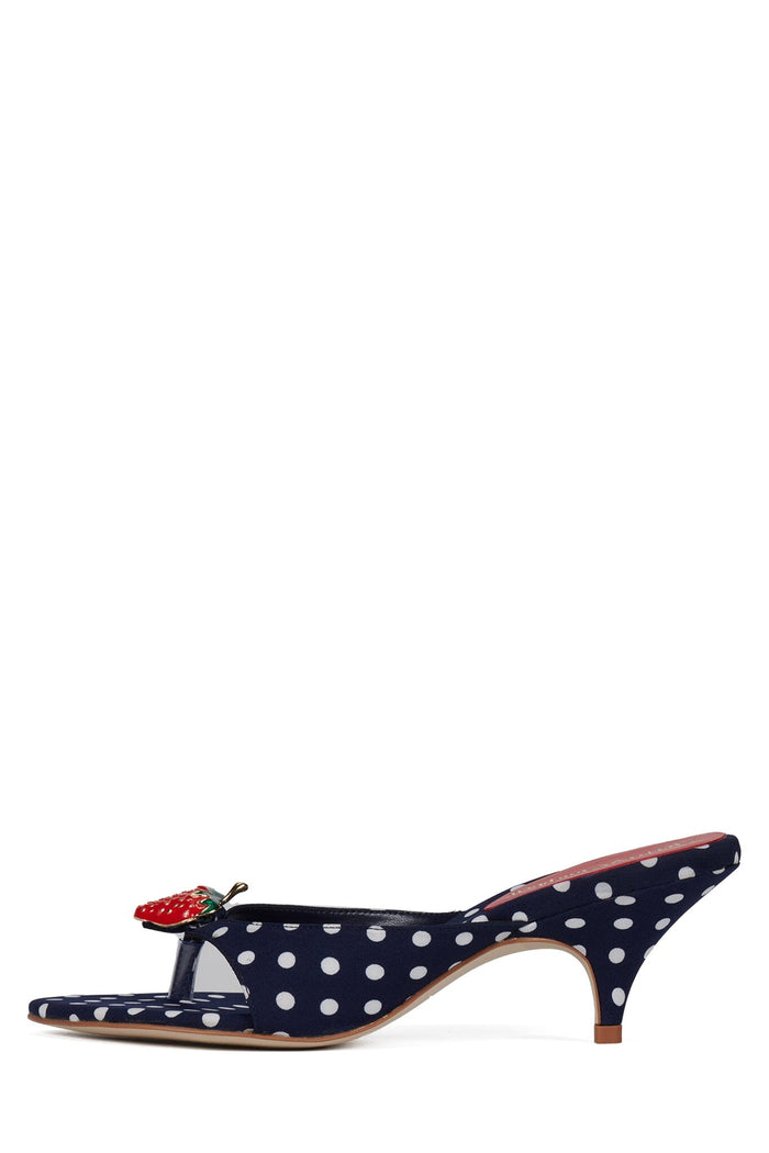 SHORTCAKE2 Navy White Polkadot