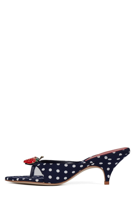 SHORTCAKE2 Navy White Polkadot