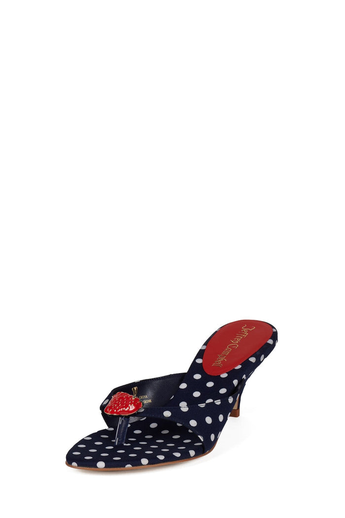 SHORTCAKE2 Navy White Polkadot