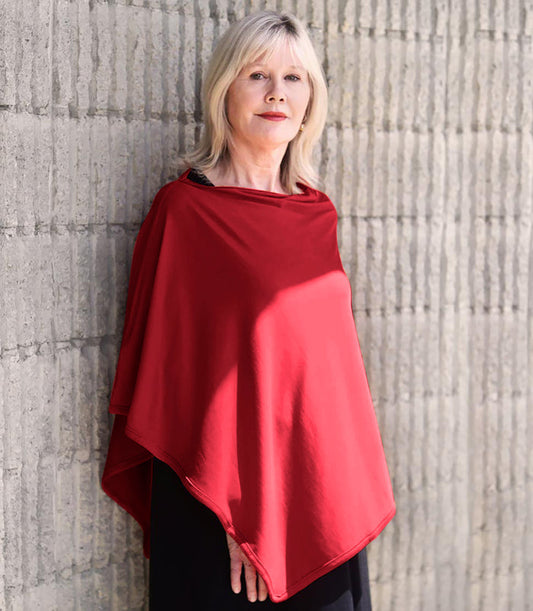 100% natural silk/merino/cotton Silkspun Poncho in a range of colours