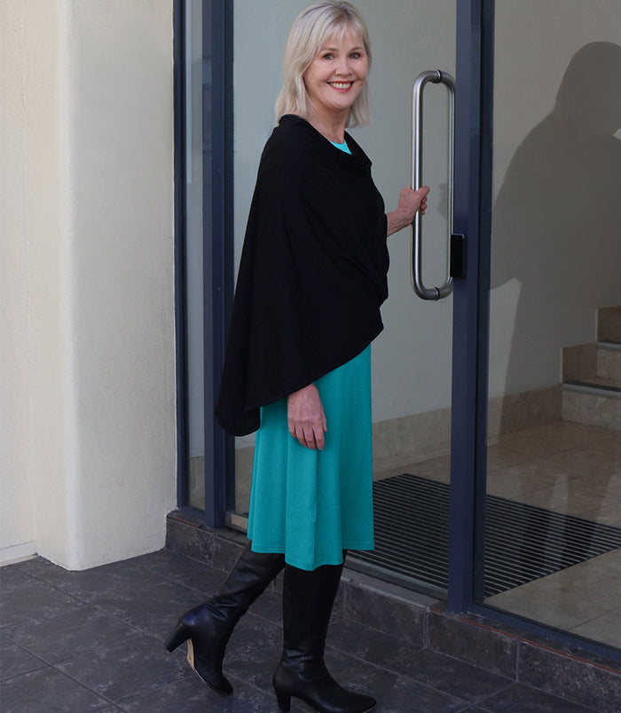 100% natural silk/merino/cotton Silkspun Poncho in a range of colours