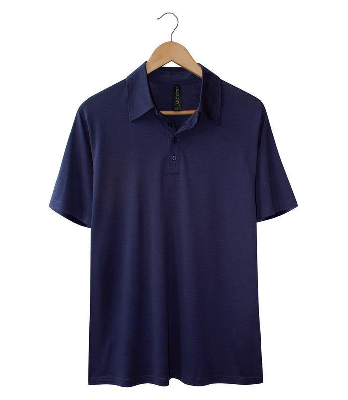 Silkspun Short Sleeve Polo Shirt in Navy
