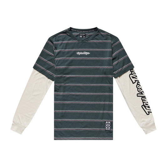 Skyline Fakie Ride LS Tee Stripe Dark Forest