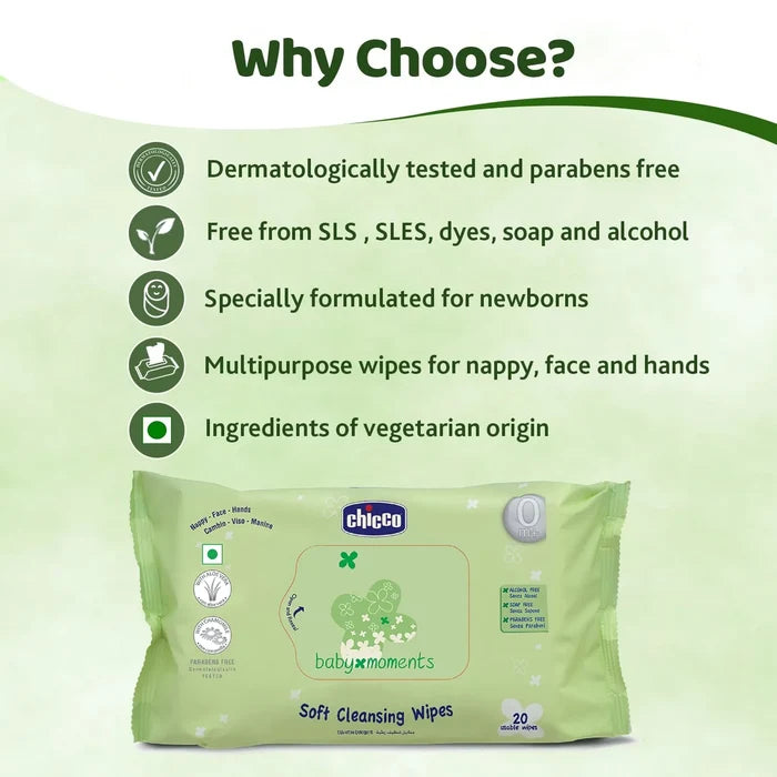 Soft Cleansing Wipes Sticker 20 Pcs