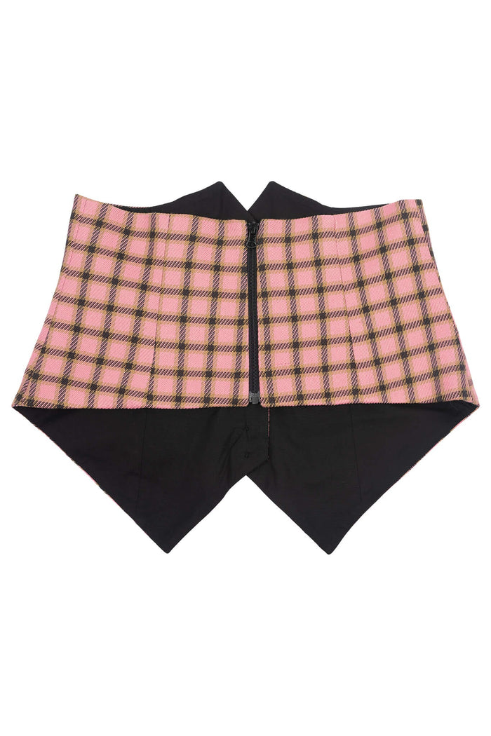 SPEAK-EASY SET Jeffrey Campbell Corset Pink Plaid Tweed