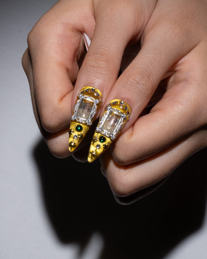 Gold Frame Press On Nails