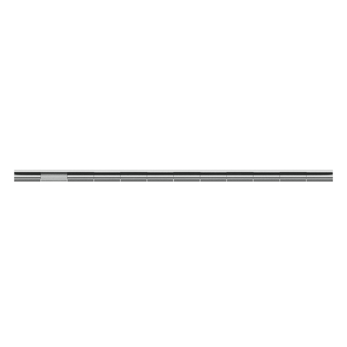 48-inch steel double-knuckle continuous hinge top edge view showing hinge barrels and pin