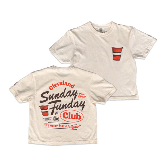 Sunday Funday - Women's Boxy Crop Crew T-Shirt