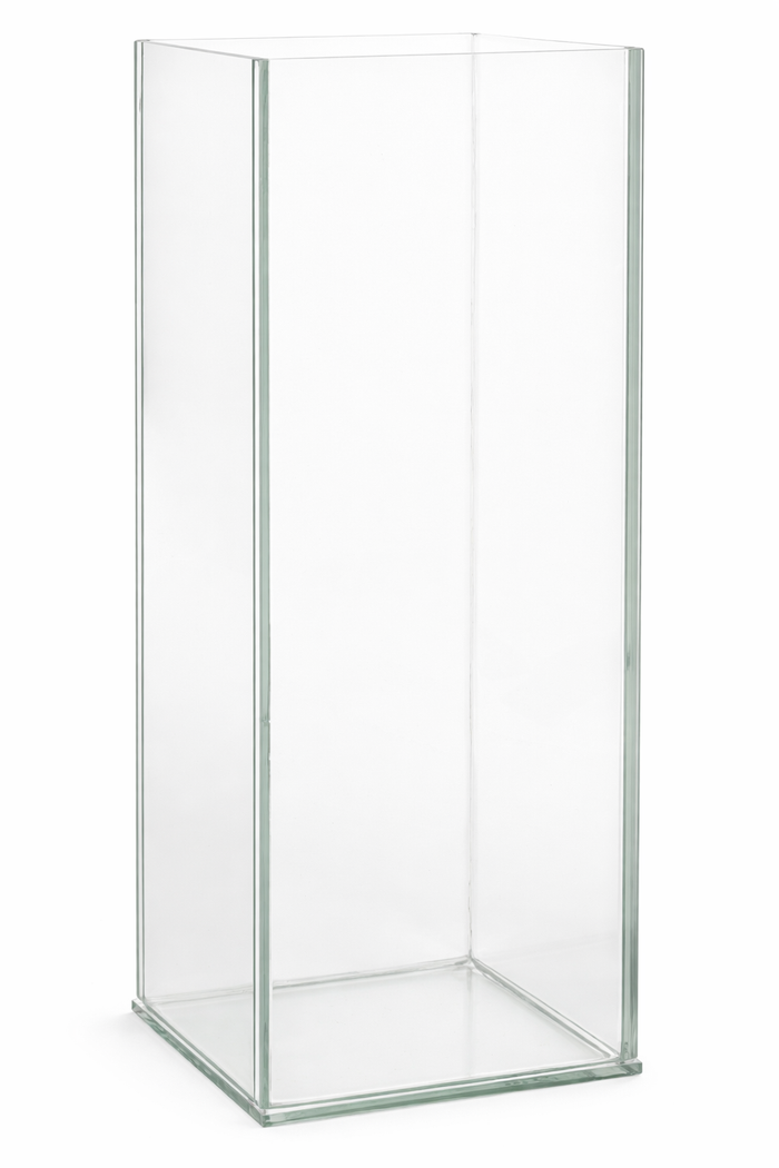 TALL RECTANGLE PLATE GLASS VASE - 8-Piece per Pack