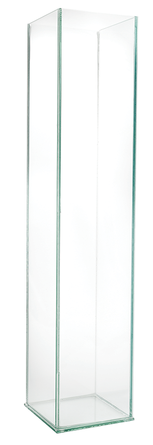 TALL RECTANGLE PLATE GLASS VASE - 4-Piece per Pack
