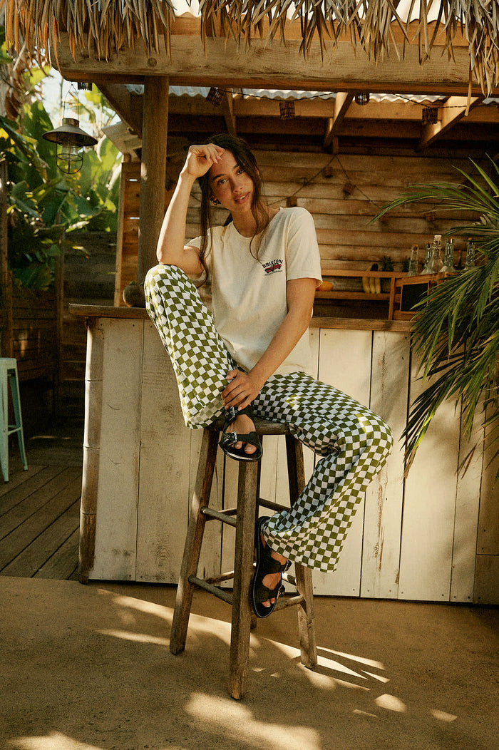 Women's The Lola Lounge Pant in the color Sublime Green Checkerboard - Women's Lifestyle image