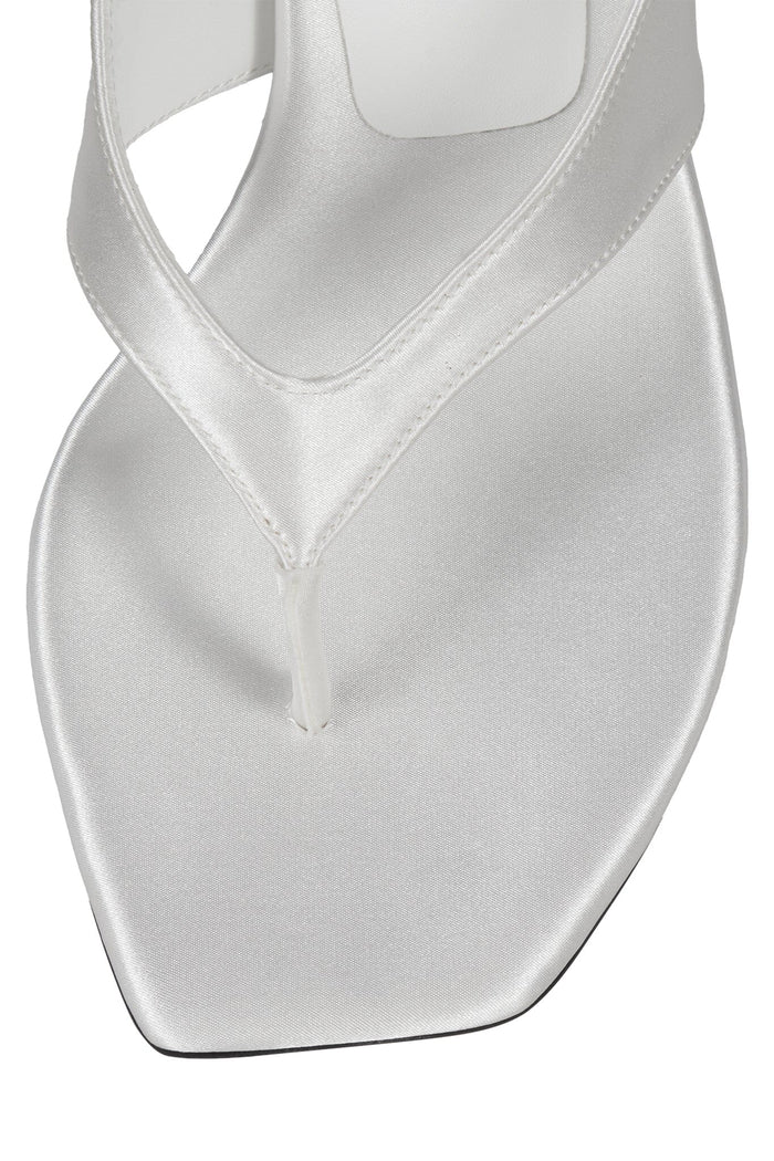 THONG-SONG Jeffrey Campbell Heeled Sandal White Satin
