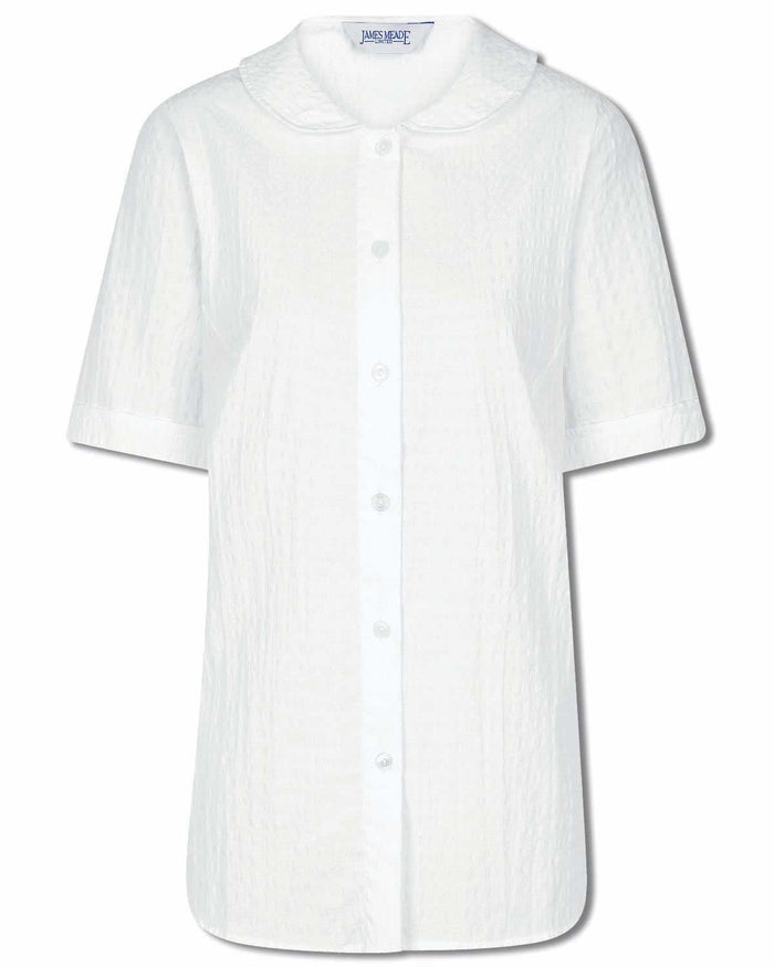 Tina White Cotton Rich Seersucker Blouse - Image 2 - Country Collection