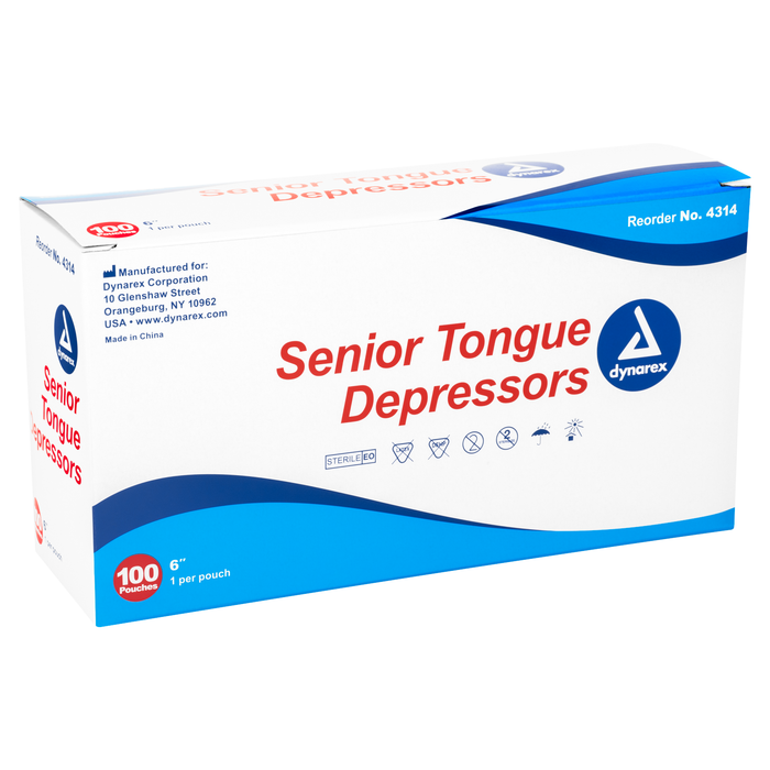 Tongue Depressors Senior Size Sterile 100 Per Box