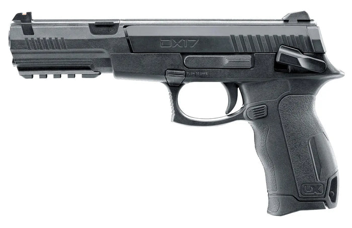 Umarex DX17 4,5 mm luftpistol, synlig fra siden.