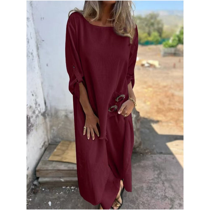 Vela - Costume élégant en coton et lin pour femme