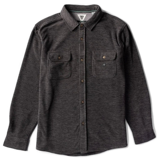 Vissla Eco-Zy LS Polar Flannel - Black Heather Mens Sweater