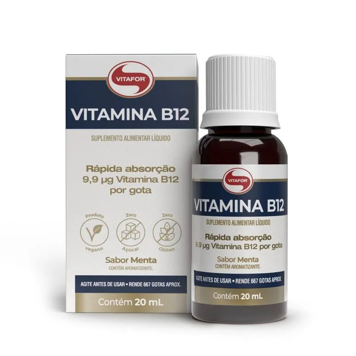VITAFOR | Vitamina B12 em gotas Sabor Mental (20 Ml)