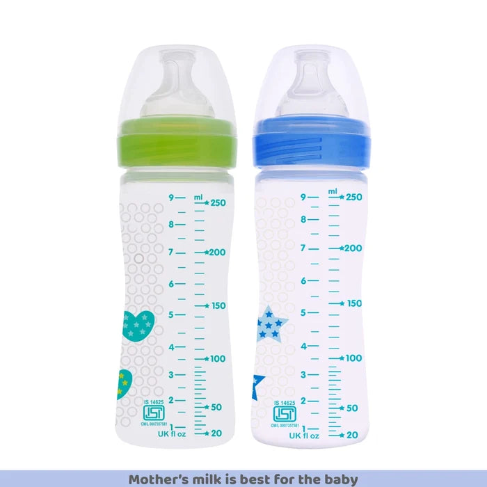 Well Being Bipack Medium Flow Bottle 250ml 2M+ Blue & Green