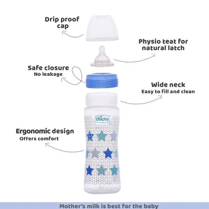 Well Being Bipack Medium Flow Bottle 250ml 2M+ Blue & Green