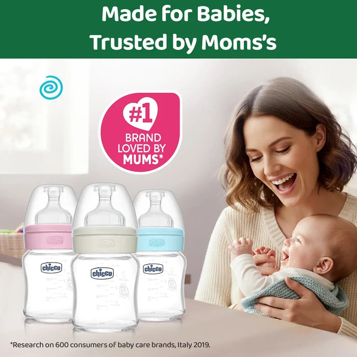 Well Being Glass Feeding Bottle 120ml Neutral Slow Flow 0M+