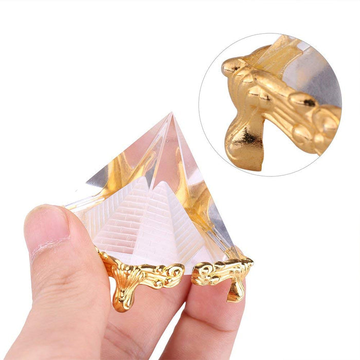 White Whale 2.3 inches Feng Shui Vastu Crystal Pyramid with Golden Legs (2.3 inches) Decoration & Gifts