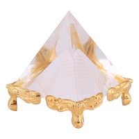 White Whale 2.3 inches Feng Shui Vastu Crystal Pyramid with Golden Legs (2.3 inches) Decoration & Gifts