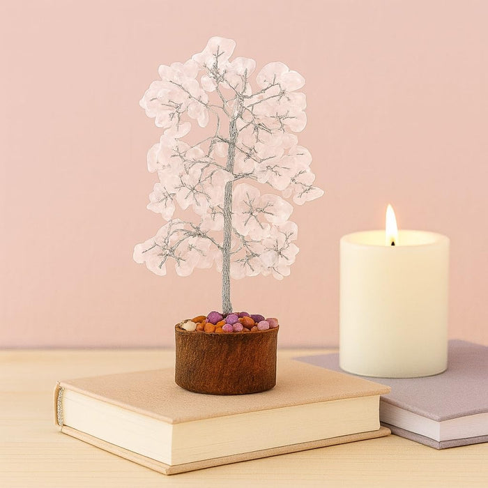 White Whale stone Tree Reiki Healing Crystal Gems Spiritual Feng Shui Vastu Table Decor