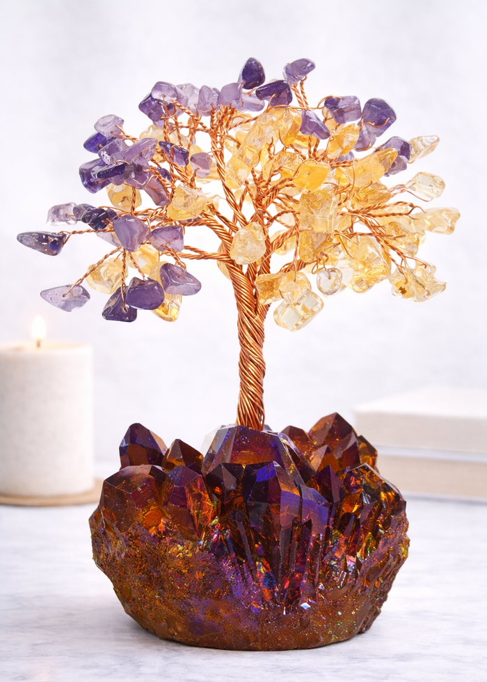 Amethyst+citrine(purple Quartz Base)