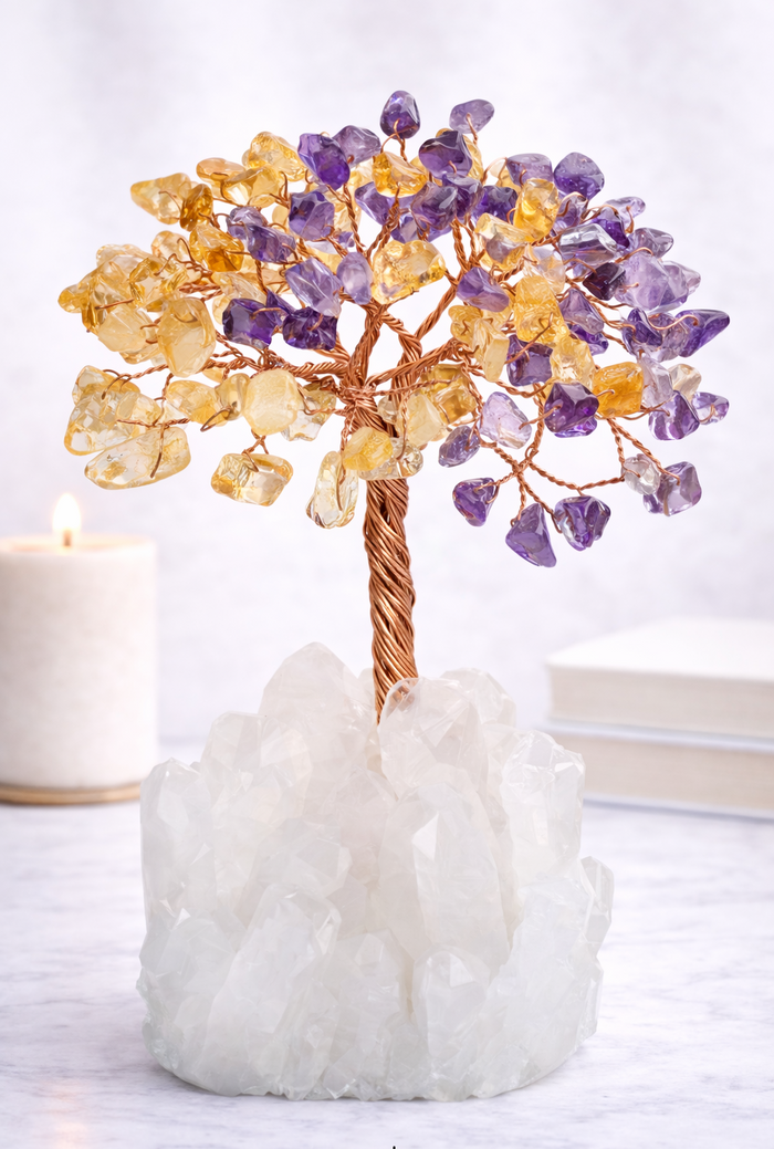 Amethyst+citrine(rock Quartz Base)