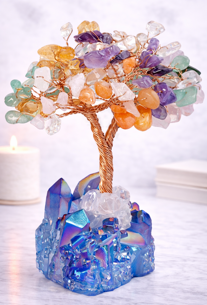 Colorful Crystal With Blue Crystal Base