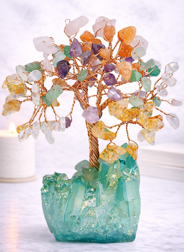 Colorful Crystal With Green Crystal Base
