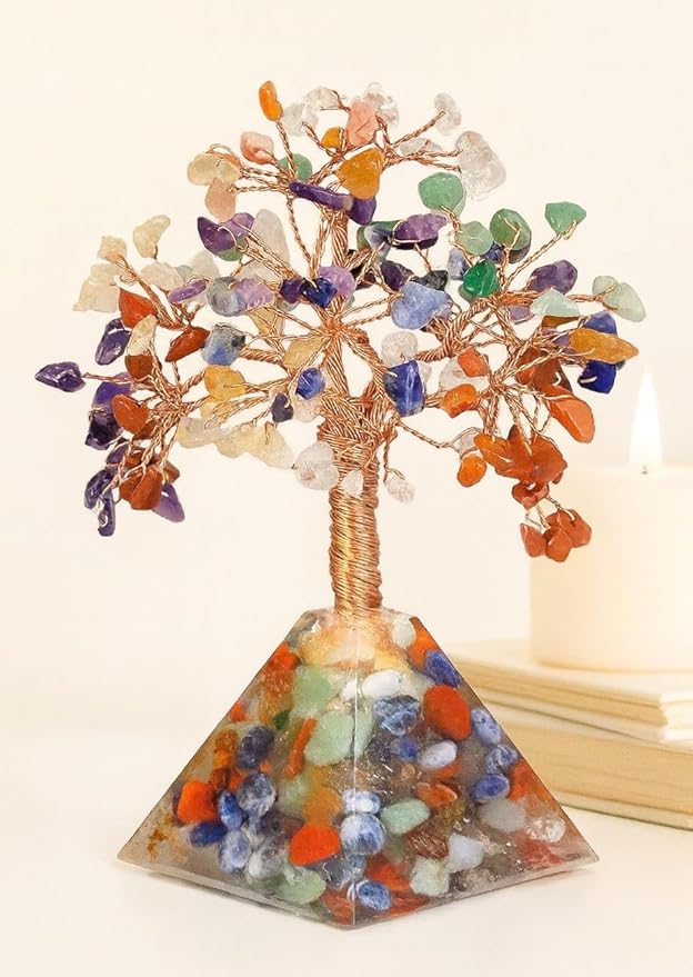 Colorful Crystal With Pyramid Crystal Base