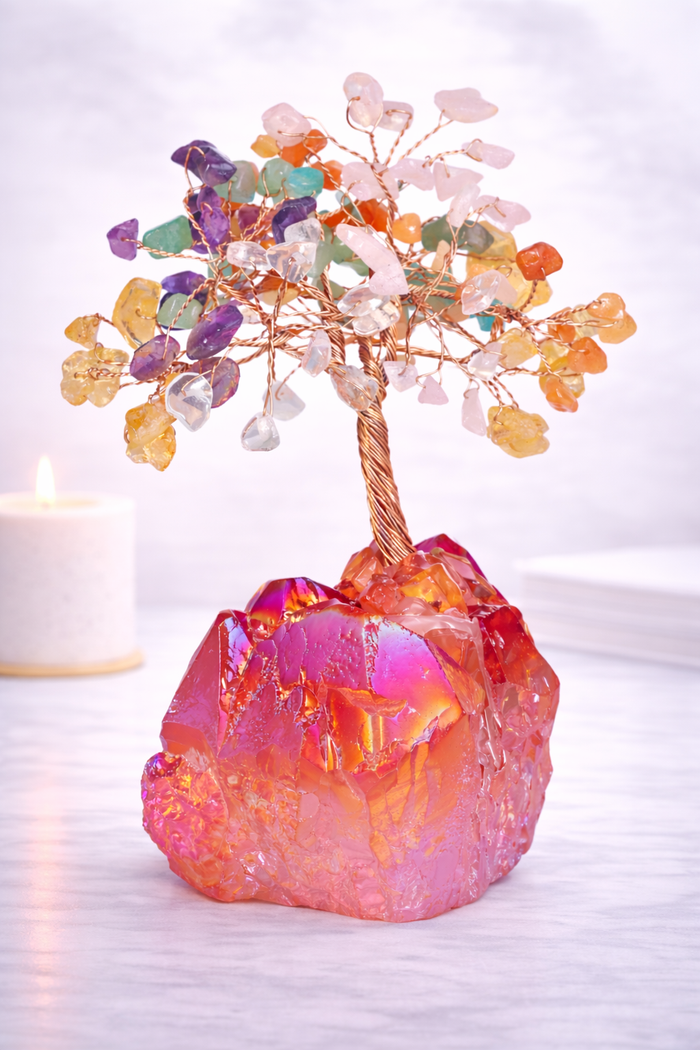 Colorful Crystal With Red Crystal Base