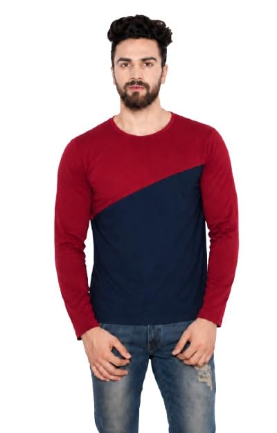 Whitewhale Men's Cotton Solid Full Sleeve Regular Fit Round Neck Casual Summer Wear Comfortable Daily Use T-Shirt