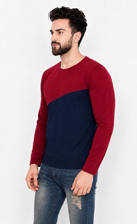 Whitewhale Men's Cotton Solid Full Sleeve Regular Fit Round Neck Casual Summer Wear Comfortable Daily Use T-Shirt