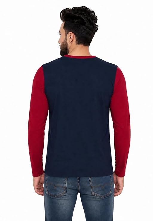 Whitewhale Men's Cotton Solid Full Sleeve Regular Fit Round Neck Casual Summer Wear Comfortable Daily Use T-Shirt